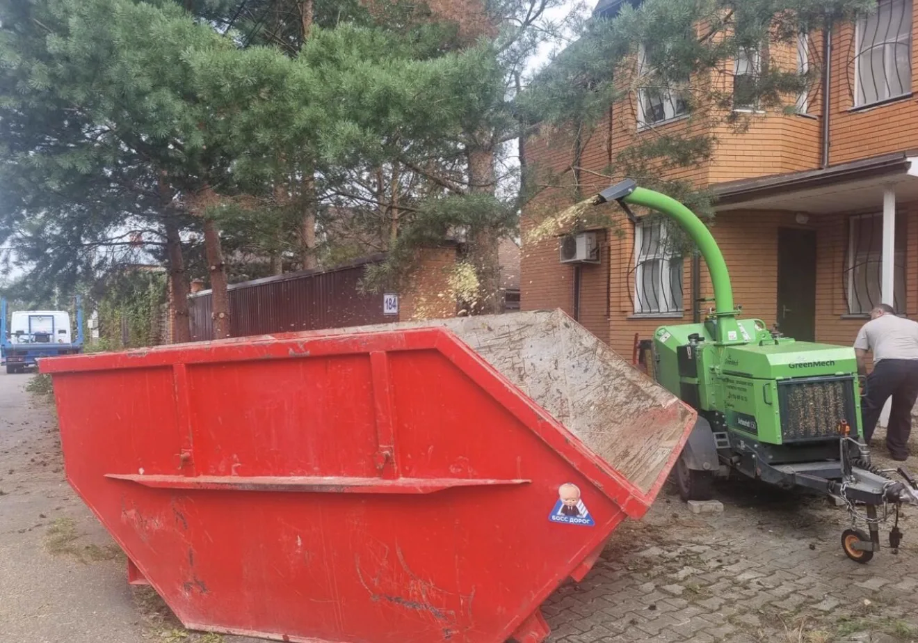 Измельчение веток, фото с объекта