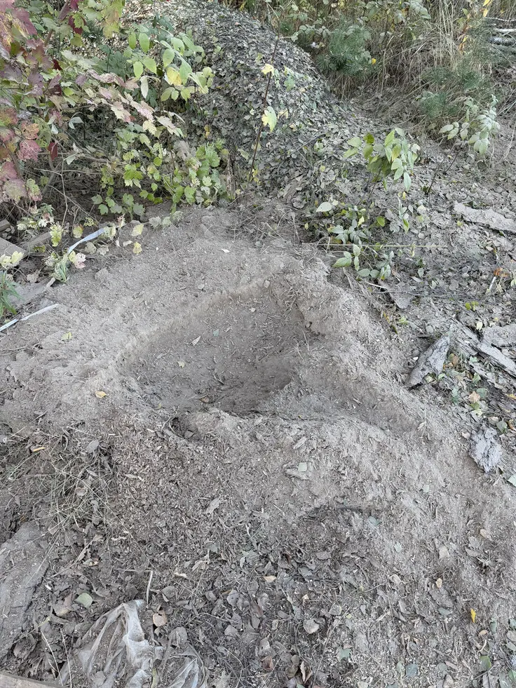 Место пня после фрезеровки